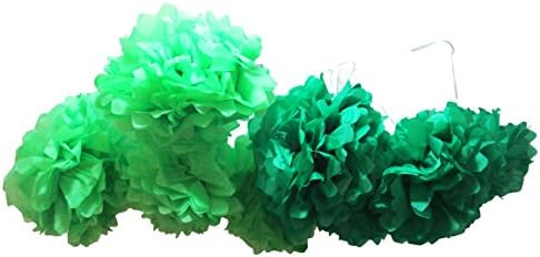 Mibur Tissue Paper Pom Poms (8 Pack) Paper Pom Poms Party Decorations (8" Green)