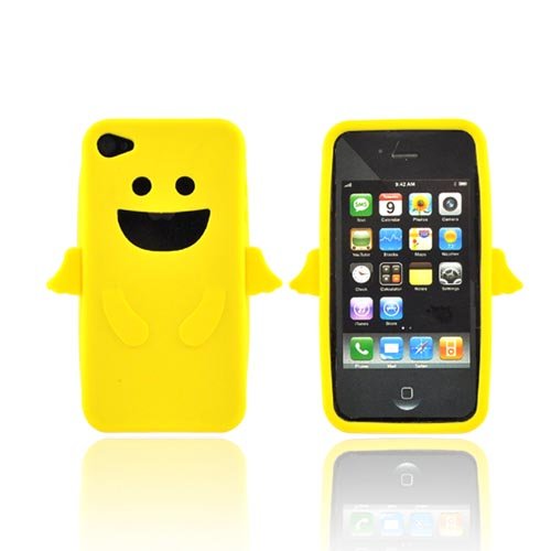 For Apple iPhone 4 Silicone Skin Case YELLOW ANGEL
