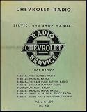 1961 Chevy Radio Manual Original Car, Corvette & Truck