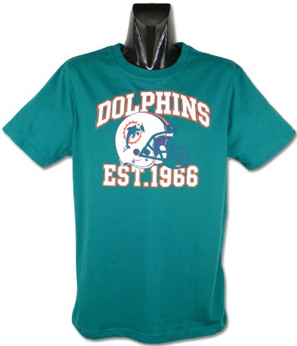 Majestic Miami Dolphins Helmet Football NFL T-Shirt (L)