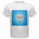 Men's Customized HANUKKAH MENORAH JUDAISM MENORAHS 100% Cotton White T-shirt