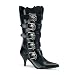 2 3/4 Inch Heel Calf Boots Skull Buckle Boots Halloween Costume Boots