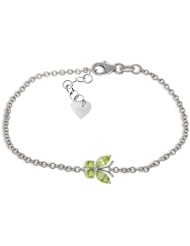 14k White Gold Peridot Butterfly Bracelet