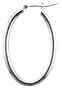 Sterling Silver 3mm Tube Egg-Shaped Italian Oval Hoop Earrings