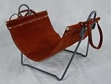 Review Woodfield COP61276-A / Woodfield Vintage Iron Log Rack with Leather Carrier Wood Holder for Fireplace