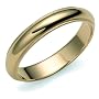 14k Yellow Gold 4mm Milgrain Half Round Band