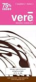 Vere Organic Dark Chocolate Raspberry + Lemon Bar - 75% Cacao