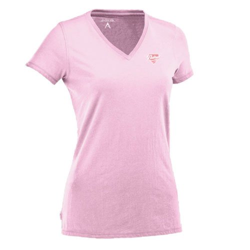 San Diego Padres Ladies Tee - MLB Antigua Womens Dream T-Shirt - Mid Pink