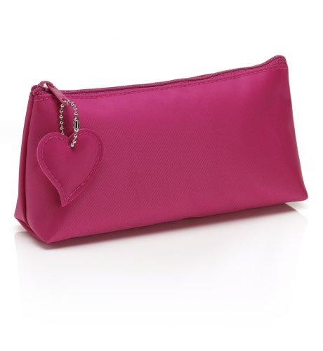 Fuchsia Heart Charm Cosmetic Purse