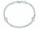 Zable(tm) 8" Sterling Silver Snake Bracelet with Smart Bead / Charm