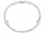 Zable(tm) 8" Sterling Silver Snake Bracelet with Smart Bead / Charm