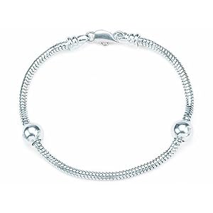 Click here to buy Zable(tm) 8 Sterling Silver Snake Bracelet with Smart Bead Charm.