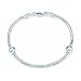 Zable(tm) 8" Sterling Silver Snake Bracelet with Smart Bead / Charm