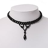 Black Acrylic Bead Flex Gothic Choker