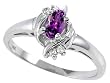 0.39 cttw 10k Gold Genuine Amethyst and Diamond Ring - White or Yellow Gold