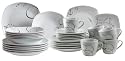 Domestic 921344 Kombiservice 30-teilig Chanson mit je 6 Tassen, Untertassen, Desserteller, Teller tief und Teller flach