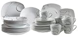 Domestic 921344 Kombiservice 30-teilig Chanson mit je 6 Tassen, Untertassen, Desserteller, Teller tief und Teller flach
