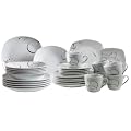 Domestic 921344 Kombiservice 30-teilig Chanson mit je 6 Tassen, Untertassen, Desserteller, Teller tief und Teller flach