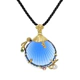 Tagliamonte - 14k Yellow Gold Sky Blue Seashell, Freshwater Cultured Pearl and Tourmaline Pendant, 18''