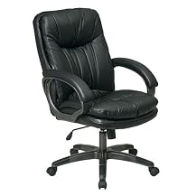 Executive Leather Chair - Black/ Pewter