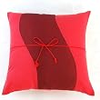Handmade Deluxe Two-Tone Cushion Cover / Pillow Sham In Red & Maroon With Wave Design