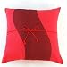 Handmade Deluxe Two-Tone Cushion Cover / Pillow Sham In Red & Maroon With Wave Design
