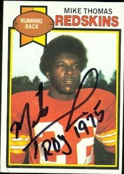 Mike Thomas Autographed/Hand Signed Football Card (Washington Redskins) 1979 Topps #175