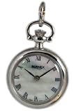 Bernex Swiss Made Rhodium Plate Ladies Pendant Watch + Chain (Open Face Polished)