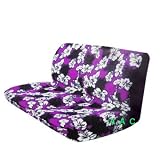 Universal-fit Hawaiian Hibiscus Floral Print Bench Seat Cover - Purple