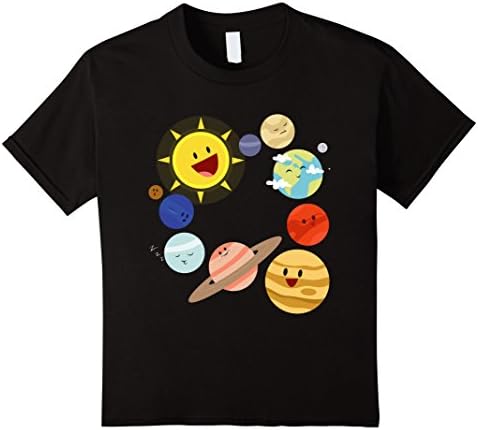 Kids Kids Planets of the Solar System and the Sun T-shirt 4 Black