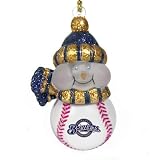 Milwaukee Brewers All Star Light Up Snowman Ornament (Set of 4)