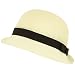 Linen Cloche Flip Bucket Bell Summer Hat Ivory Black