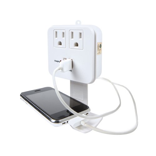 Master Electrician CT-023 2-Outlet Surge Tap With 2 USB Ports White