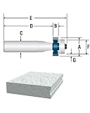 BOSCH 85653M 1/16-Inch Depth 1/2-Inch Cut Face Inlay Router Bit 1/2-Inch Shank