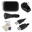 GTMax 5 IN 1 Charger Black Case Cable LCD Protector Accessory Bundle Kit for Flip Mino Ultra HD Digtital Camcorder