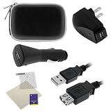 GTMax 5 IN 1 Charger Black Case Cable LCD Protector Accessory Bundle Kit for Flip Mino Ultra HD Digtital Camcorder