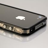 i-Beans 「全60色」iPhone 4　Mixed Plastic Bumper Case　シリコン+ブラスチック　バンパー 保護液晶フィルム　USB充電ケーブル付　CLR/BLK(371-60)