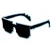 Raveanomics El Wire Aqua Blue LED Sunglasses - 8-Bit Retro Pixel
