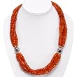 Handmade Orange Agate Necklace With Silver Detail