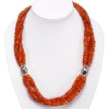 EXP Handmade Carnelian Agate & Silver Necklace