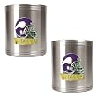 Minnesota Vikings 2pc Stainless Steel Can Holder Set- Helmet Logo NFL Football