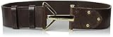 UPC 888698274756 product image for Vince Camuto Women's Wide Adjustable Leather Belt with Hook Closure, Chocolate/P | upcitemdb.com