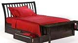 Nutmeg Full Platform Bed w/ Dark Chocolate Finish + 4-Drawer Set & Footboar ....