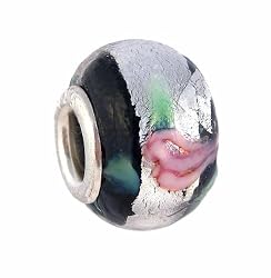 Pandora Style Charm Bead (Z158) Murano Style / Lampwork Glass (14mm x 10mm) (fits Troll too)