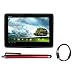 Premium Skque Black Silicone Skin Case + Micro HDMI to HDMI Cable 6 Feet + Red Aluminum Capacitive Stylus Pen for Asus Transformer Prime TF201
