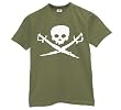 Pirate Flag - Fatigue Green - Mens Vintage T-Shirt