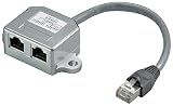 Wentronic Netzwerk Adapter (2x RJ45 Stecker auf 2x RJ45 Buchse) silber