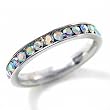 Aurora Borealis CZ Eternity Band Ring -- Size 7