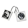 Exposed Floral Resin Shower Hooks, Black/White