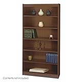 IMAGE OF Safco 6-Shelf Reinforced Square-Edge Veneer Bookcase